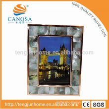 Eco Friendly Blak Mother-of-pearl Frame Photo with Golden Edge
